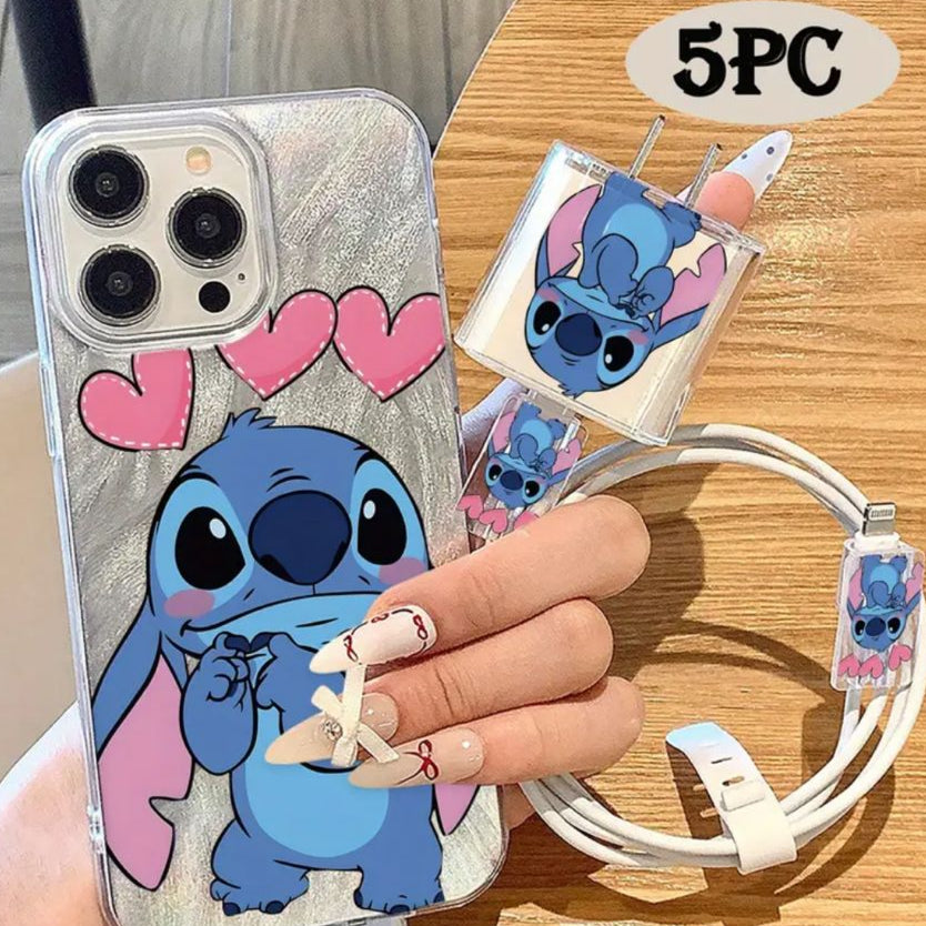 kit 5piezas Stich para IPhone